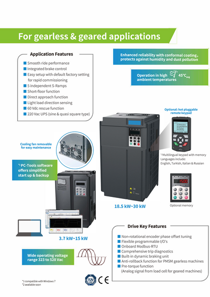 Heavy load Elevator Use VFD Variable Frequency Drive 37kw 380V